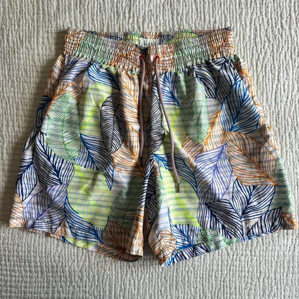 Maaji Sailor Swim Trunks Neon Botanical Print Resortwear Summer Beach Pool Lake
